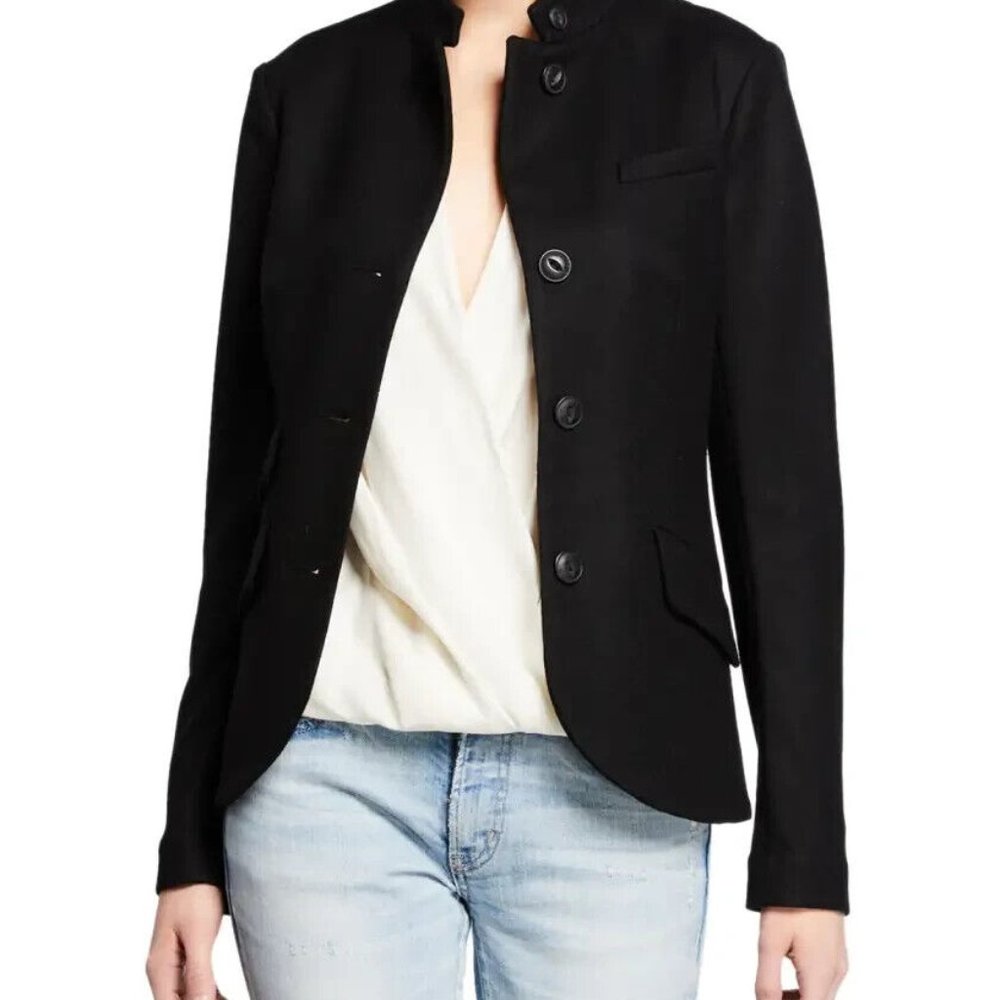 rag & bone Black Tailored Button-Front Blazer